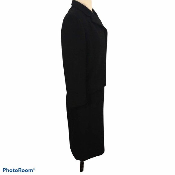 jean-lee Vintage 60s Black Wool Skirt Set, Blazer, Jacket, 42 Bust, 28 Waist - Picture 2 of 10